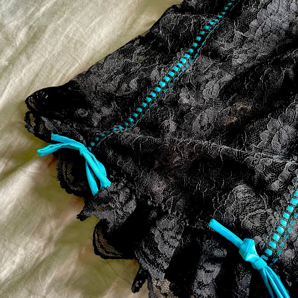 Vintage Jill, Andrea made in the USA lingerie top, coquette bow.